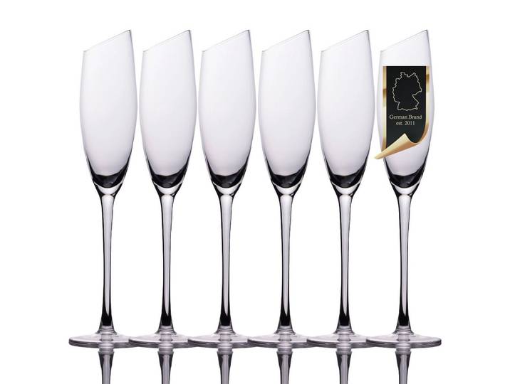 CHAMPAGNER/SEKT Glas mit moderner Kante 150 ml (6er-Set)