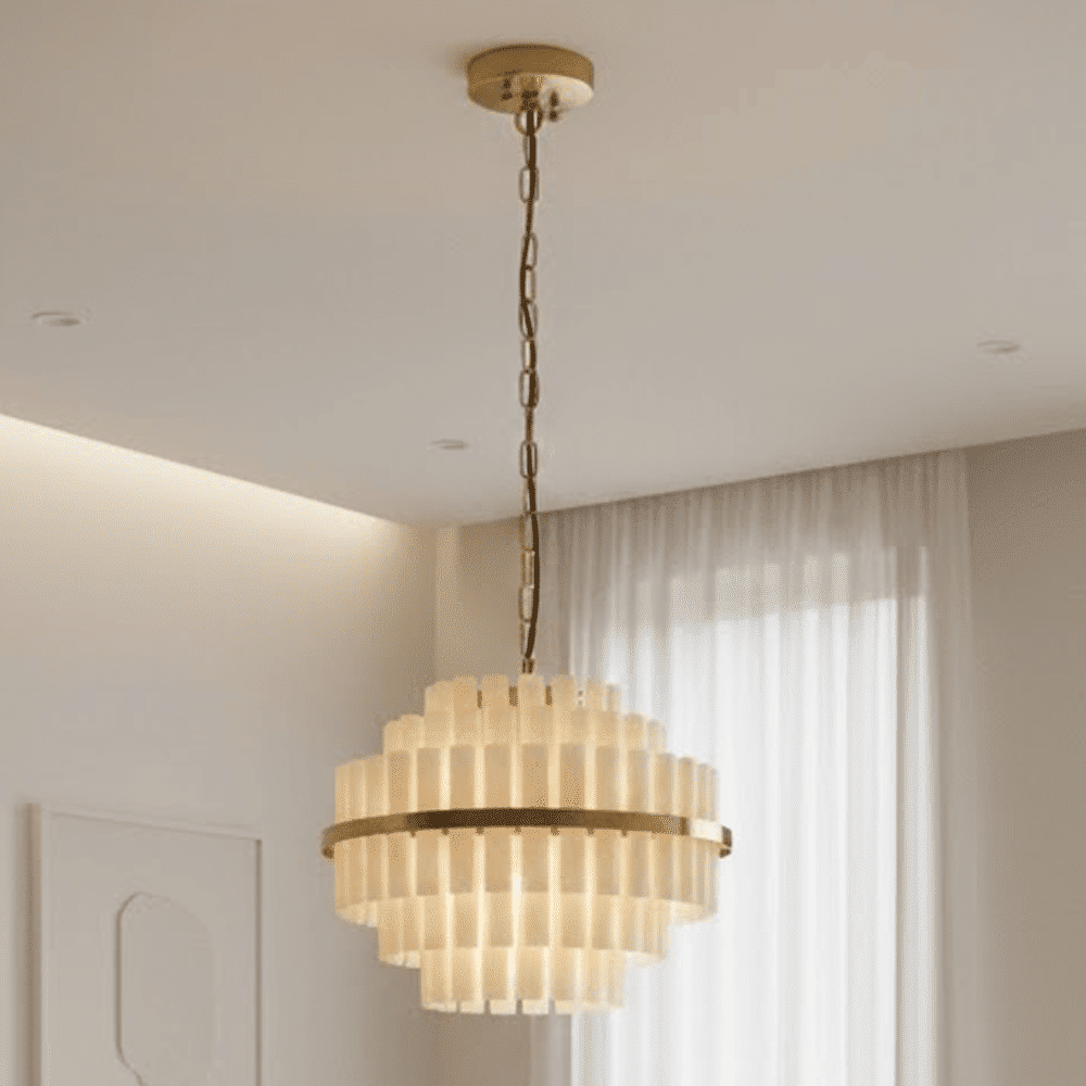 Valette Cream & Brass Statement Chandelier