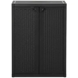 vidaXL Gartenschrank Schwarz 65x45x88 cm PP Rattan-Optik