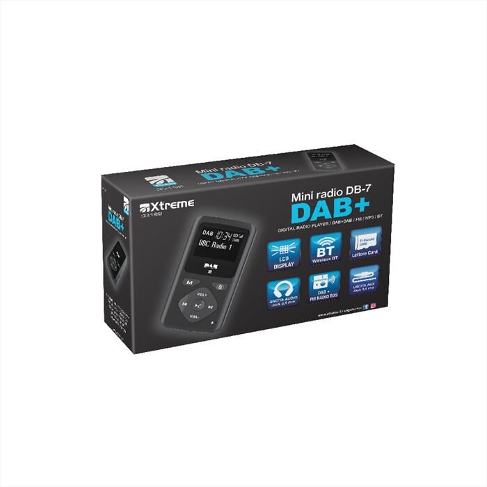 Xtreme Mini Radio Dab+ Db 7-nero