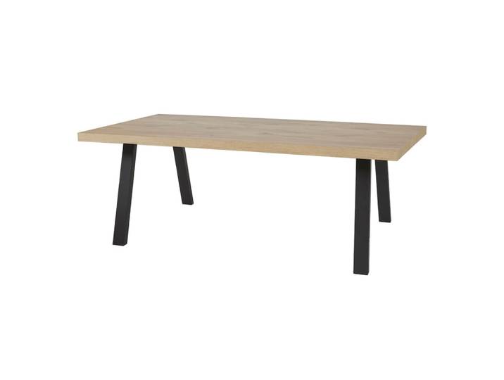 Table rectangulaire 230cm aspect bois piètement a métal noir