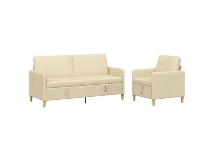 PUGYNBK Sofa mit Aufbewahrung, 2-teilig, cremefarben, Polyester Aufklappbarer Sitz, Innenfach, Metallrahmen, abnehmbare Bezüge, neutraler Stil, vielseitig einsetzbar
