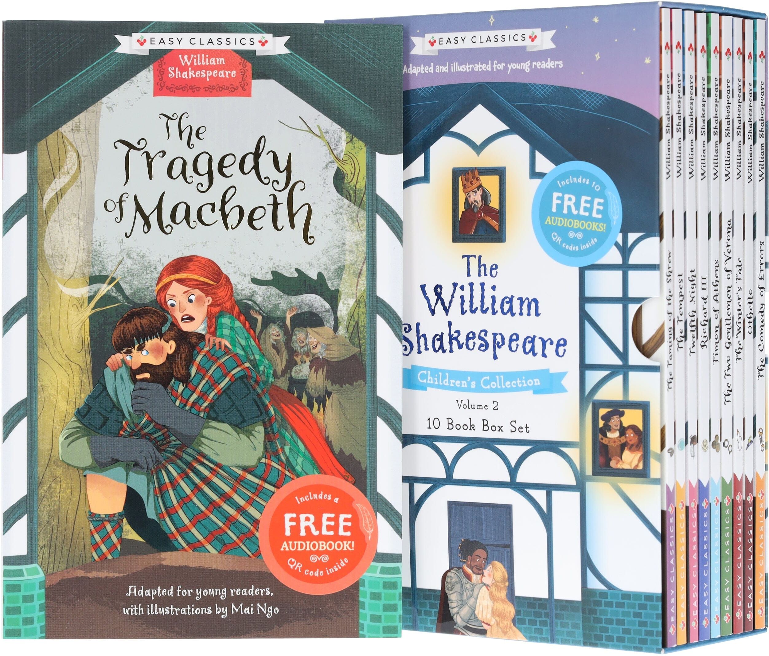 Easy Classics: The William Shakespeare Children's Collection by Gemma Barder (Volume 2) 10 Books Box Set - Ages 7-9 - Paperback Sweet Cherry Publishing