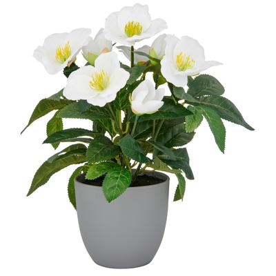 Kunstblume CREATIV GREEN "Christrose", weiß, H:31cm, Polyester, Kunstpflanzen, mit üppiger Blütenpracht