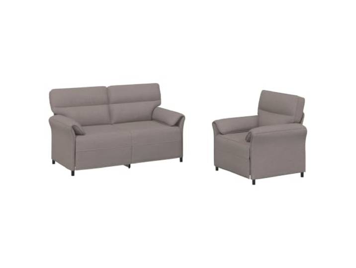 Coespram Sofa Set 2-Teilig Couch Garnitur Polstersofa Taupe Metall Stilvolles 2-teiliges Sofa Set für Wohnzimmer und Büro mit bequemem Polster, robustem Metallrahmen und Stoffbezug.