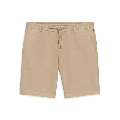 Bermudas BUGATTI "Soft touch", Herren, Gr. 48, Normalgrößen, beige (40, beige), 55% Leinen, 45% Baumwolle, unifarben, normal, Hosen Bermudas, Leinen-Baumwoll-Mix