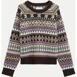 Strickpullover im Norweger-Stil Braun M