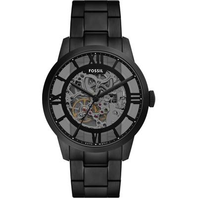 Automatikuhr FOSSIL "TOWNSMAN", transparent (schwarz, transparent), Armbanduhren, Herren, Automatikuhr, Armbanduhr, Herrenuhr, Mechanische Uhr, Edelstahlarmband, analog