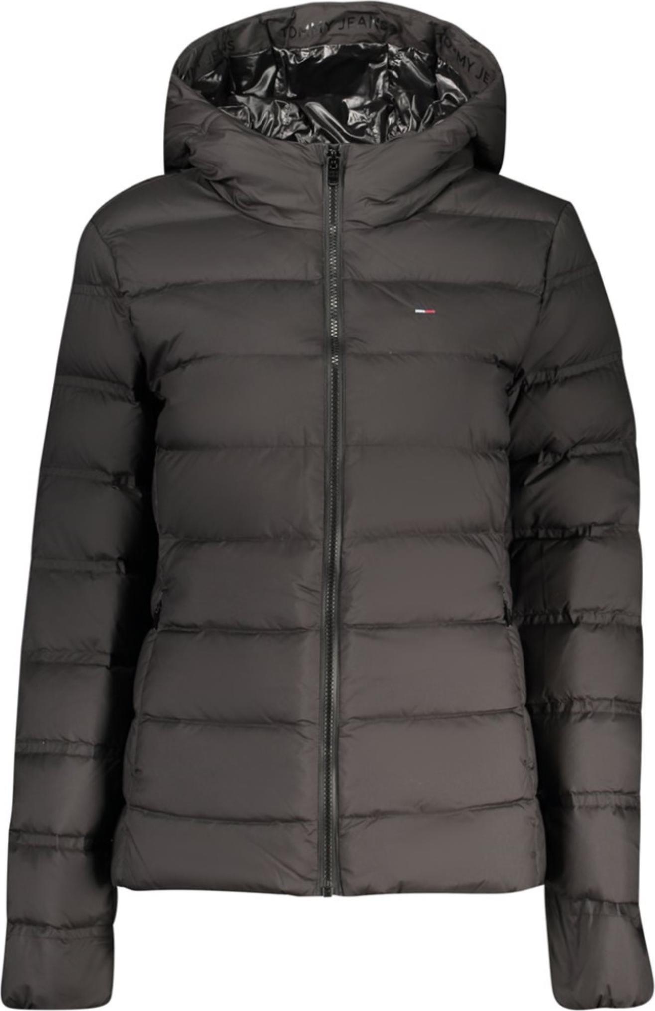Tommy Hilfiger Slim Down Hooded Zip-Thru Jacket, Weiblich, Erwachsener, Slim fit, Reißverschluss, Polyester, Schwarz