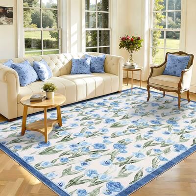 Garvee Tulip Washable Area Rug