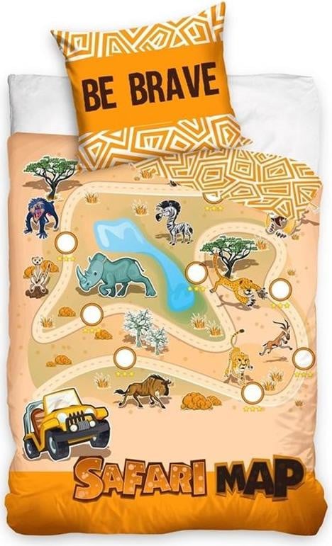 PHU CARBOTEX Katoenen beddengoed met Afrikaanse dierenmotieven 160x200 cm