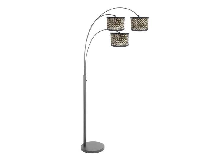 Stehleuchte, Schwarz, Naturmaterialien, 30x180x75 cm, höhenverstellbar, Lampen & Leuchten, Innenbeleuchtung, Stehlampen, Stehlampen