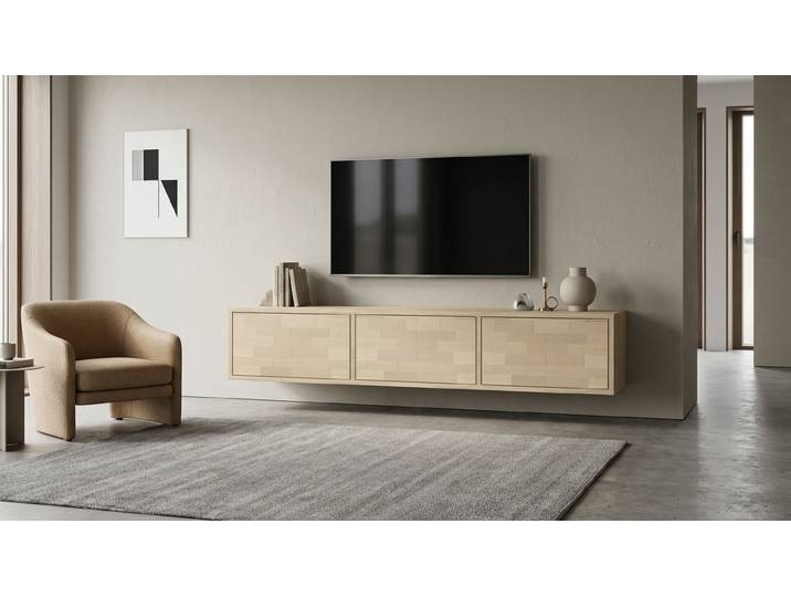 Sideboard hängend Eiche Weiß geölt