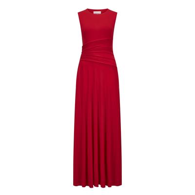 Abendkleid NICOWA "Nicowa Abendkleid MELIWIA", Damen, Gr. 42, rot, Casual, regular fit, Kleider Abendkleid, mit seitlichem Plissee-Einsatz