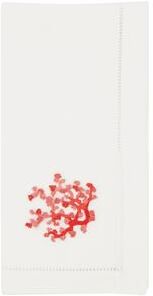 Saro Lifestyle "Underwater Fantasy Embroidered Coral Napkin (Set of 6) - 20""x20"""