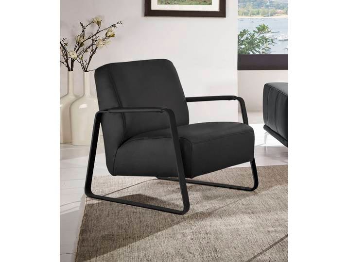 Cocktailsessel, Velour, Anthrazit, 65×82×82 cm, Mit Bezogenen Armlehnen, Modern, W.SCHILLIG