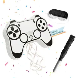 Relaxdays Pinata Set mit Stab & Maske Weiß,Grau,Schwarz
