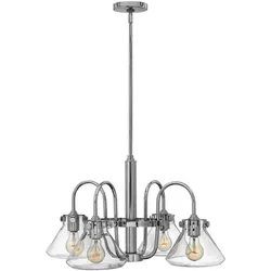 Kronleuchter Hängelampe Deckenleuchte Chrom Glas Stahl D 68,6 cm 4 Flammig