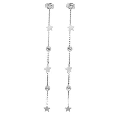 Paar Ohrhänger ADELIA´S "Ohrringe – Ohrstecker aus Edelstahl mit Strass Steinchen", Damen, Gr. Damen, Edelstahl, silber, Ohrringe, Ideal zum Verschenken – schlicht und stilvoll