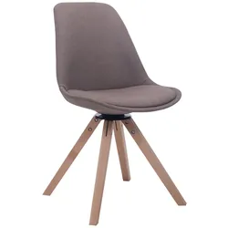 CLP Besucherstuhl Troyes Drehbar Natura Stoff Square   Farbe: taupe, Gestell Farbe: natur
