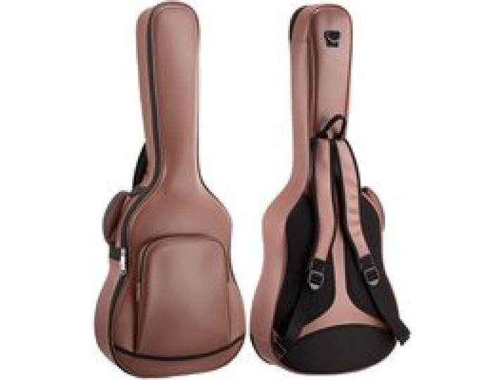 VEVOR Gitarrentasche für 41-Zoll-Akustikgitarren mit Außenzubehörfach Braun, Gitarrenrucksack mit Schaumstoffpolsterung, Tragegriff und Schultergurten, 1195 mm Gig Bag aus PU-Leder