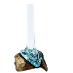 Molten Glass on Wood - Vase