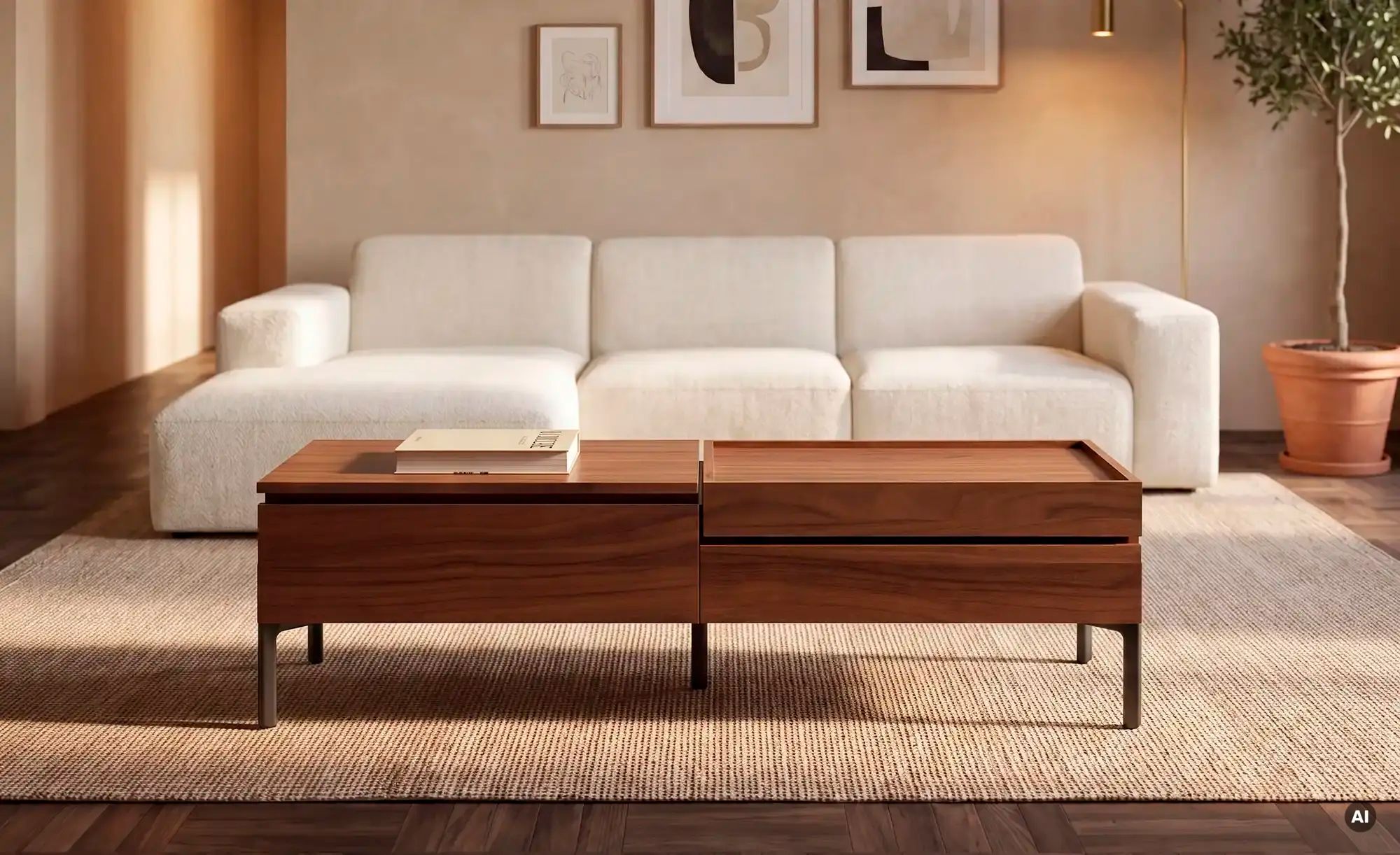 Höffner Couchtisch  Adalia ¦ holzfarben ¦ Maße (cm): B: 60 H: 36,7