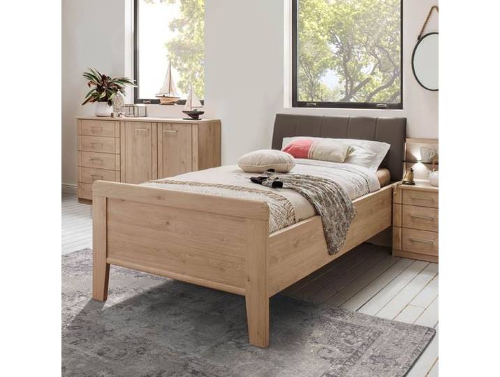 Einzelbett Herdorf Komfort Eiche Dekor 90x200cm klassischer Stil, höhenverstellbar
