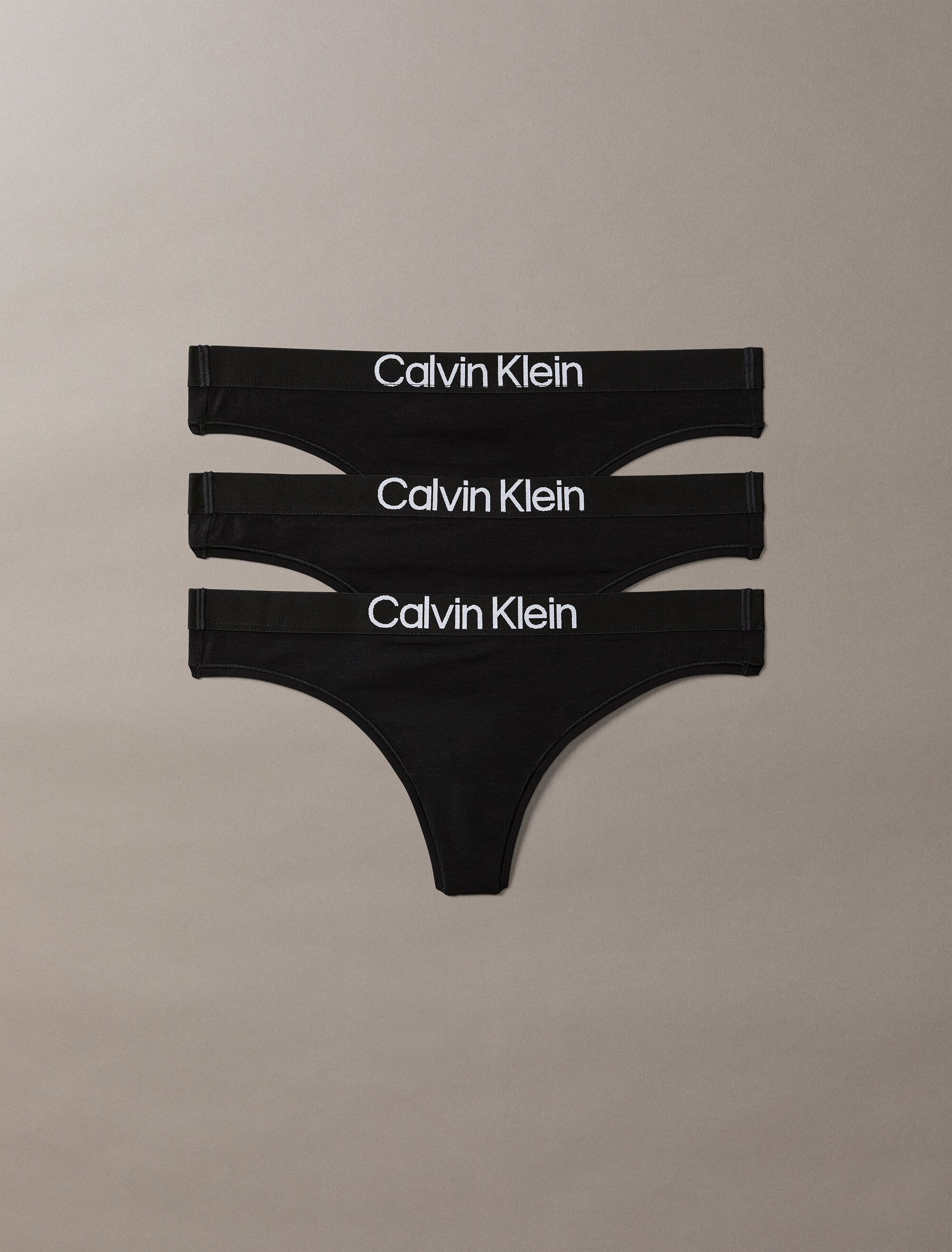 Tanga "THONG 3PK", Damen, Gr. XL (42), schwarz (schwarz, schwarz, schwarz), Jersey, Obermaterial: 95% Baumwolle, 5% Elasthan, CALVIN KLEIN UNDERWEAR, unifarben, körpernah, Unterhosen Tanga, Körpernahe Passform mit elastischem Bund schwarz, schwarz, schwar