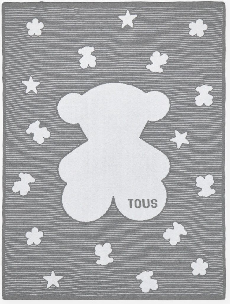 Tous Manta para mini cuna o cuna 78x104 cm Baby con multi osos. Gris