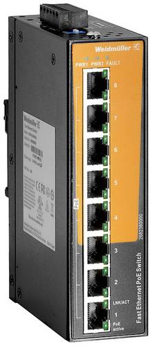 Weidmüller 2682380000 IE-SW-EL08-8POE Industrial Ethernet Switch 10 / 100MBit/s PoE-Funktion