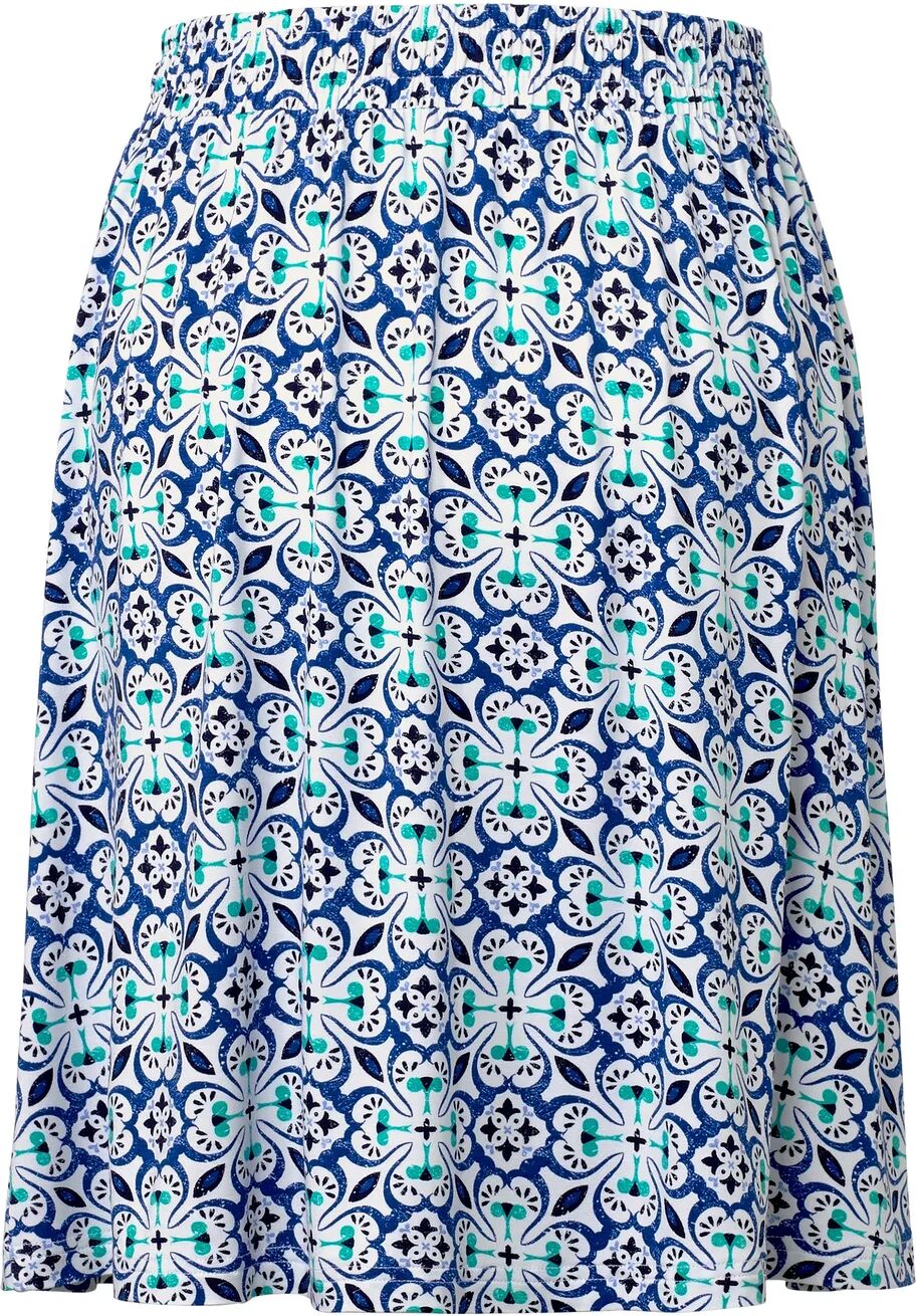 Tchibo - Jerseyrock mit Alloverprint - Damen - Gr. S - weiss/print