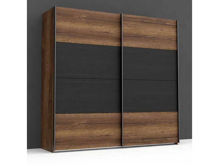 Armoire à portes coulissantes Gladstone 220cm Marron/Noir