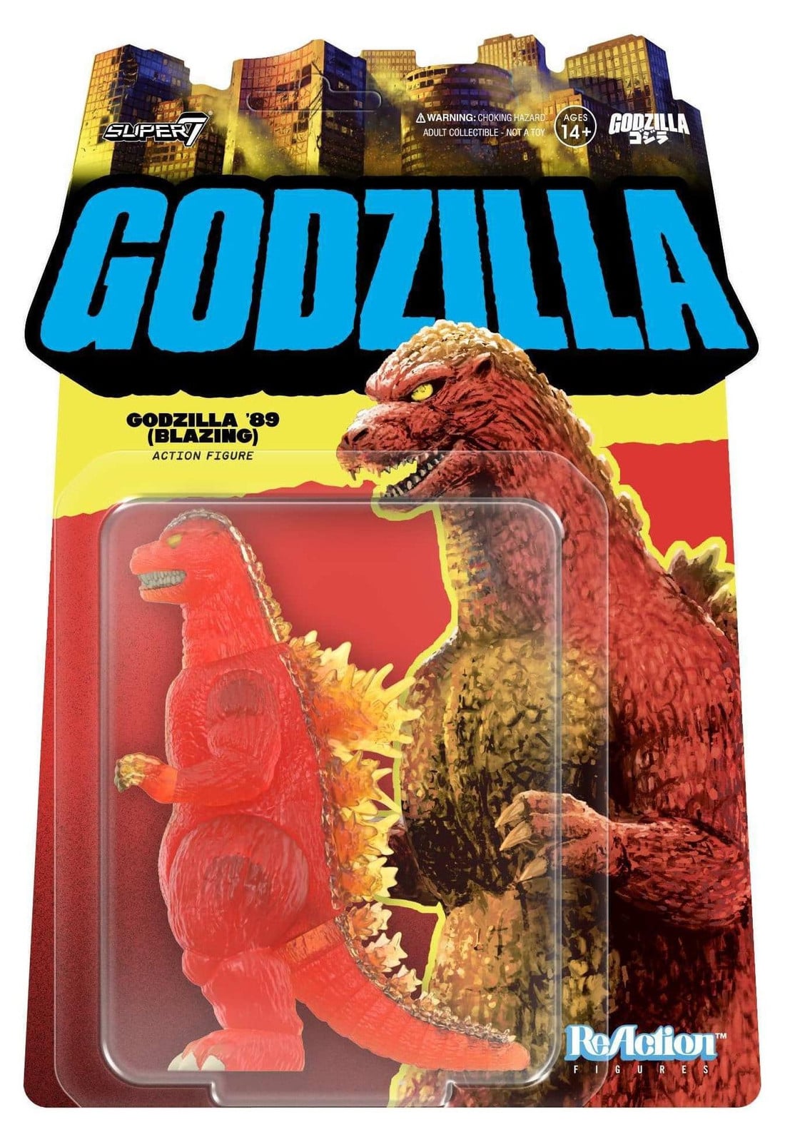 Super7 Godzilla Toho ReAction actiefiguur - Godzilla 1989 Blazing - 10 cm