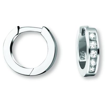 Paar Creolen ONE ELEMENT "Zirkonia Ohrringe Creolen aus 925 Silber", silber, Ohrringe, Damen, Damen,mit Zirkonia, Silber 925 (Sterlingsilber), Dezente Symbolik – stilvoller Begleiter für jeden Anlass