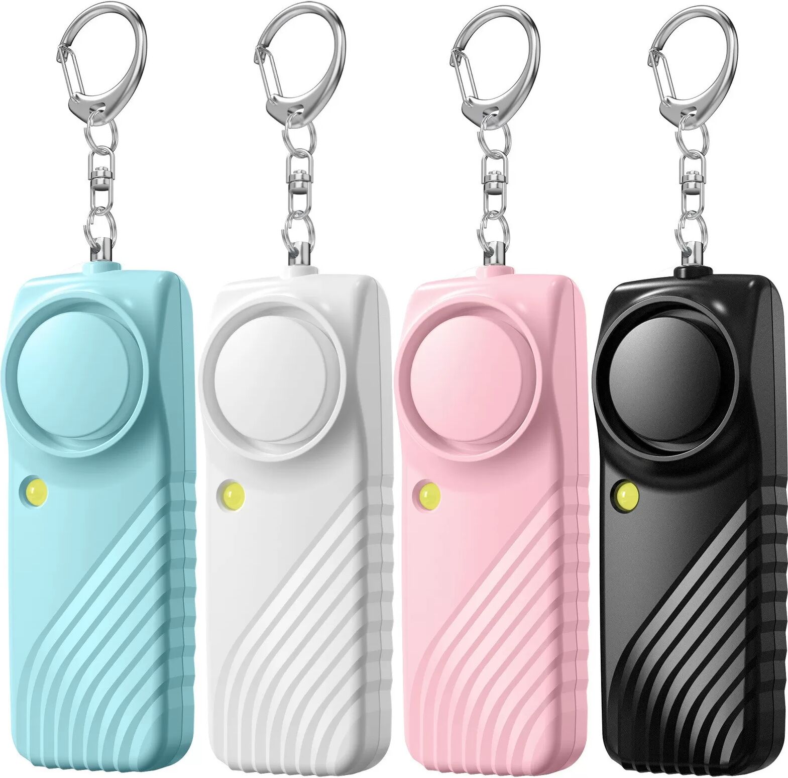 INF Persönlicher Sicherheitsalarm mit Batterie - 130 dB lauter Notfallalarm-Schlüsselanhänger mit LED-Licht Blau