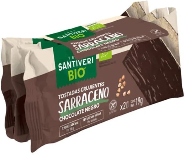 Santiveri Tostas Crocantes Sarraceno Chocolate Preto Bio 3 Unds Chocolate Preto