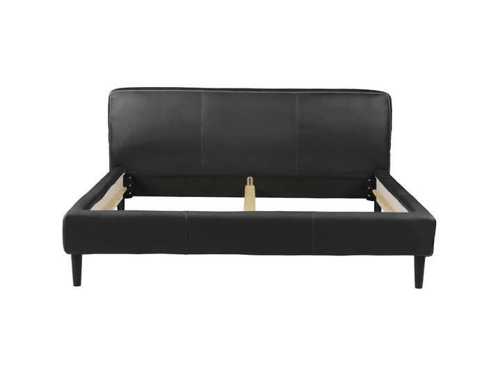 Bett Bly schwarz Leder 180 x 220 cm - Bett