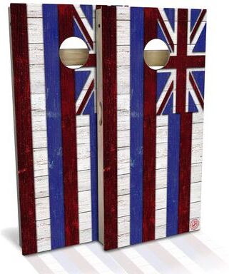 Skip's Garage Hawaii Flag Outdoor Cornhole Board Set