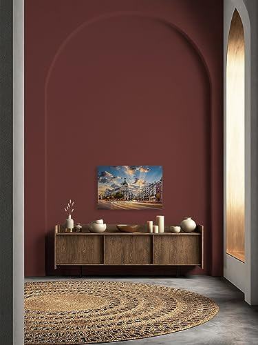 A.S. Création Canvas Afbeelding Madrid - Moderne Wanddecoratie - Grijs Groen - 90 x 60 cm
