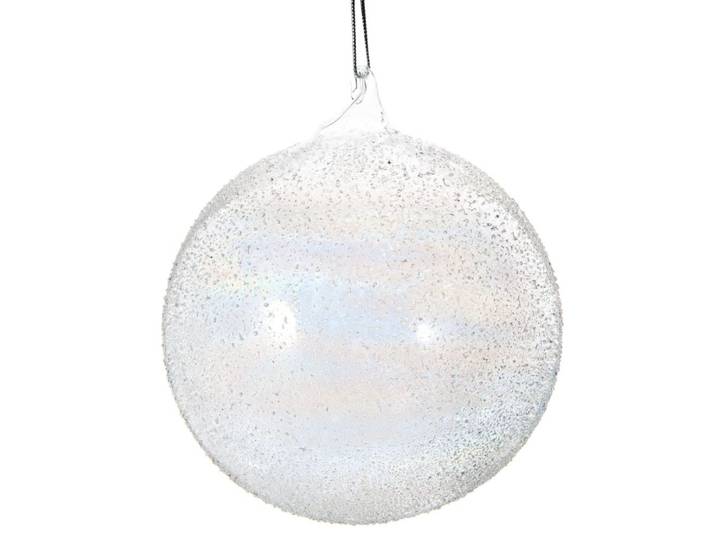 Weihnachtskugel aus schillerndem Glas mit Frosteffekt