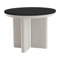 ESSTISCH Prestige runder Design-Tisch, ausziehbar Ø 100–180 cm, Schwarz+Kaschmir