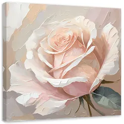 LEINWANDBILD Gemalte Rose auf Leinwand 60x60cm
