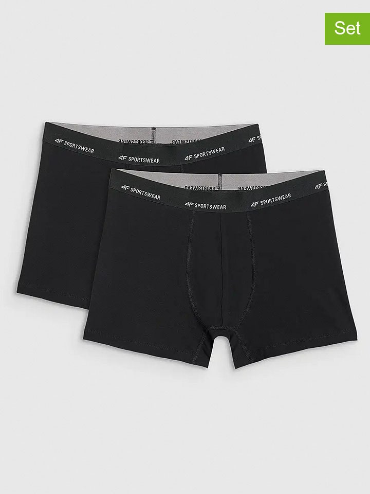 4F 2er-Set: Boxershorts in Schwarz - S