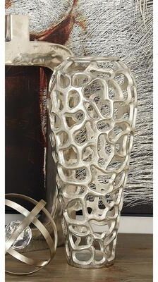 ARCILLA ELEMENTAL Gold Aluminum Metal Cutout Coral Decorative Vase