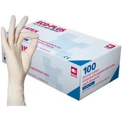 Latexhandschuhe Ampri Eco-Plus M puderfreie Latexhandschuhe, 100 Stück/Box, EN 455