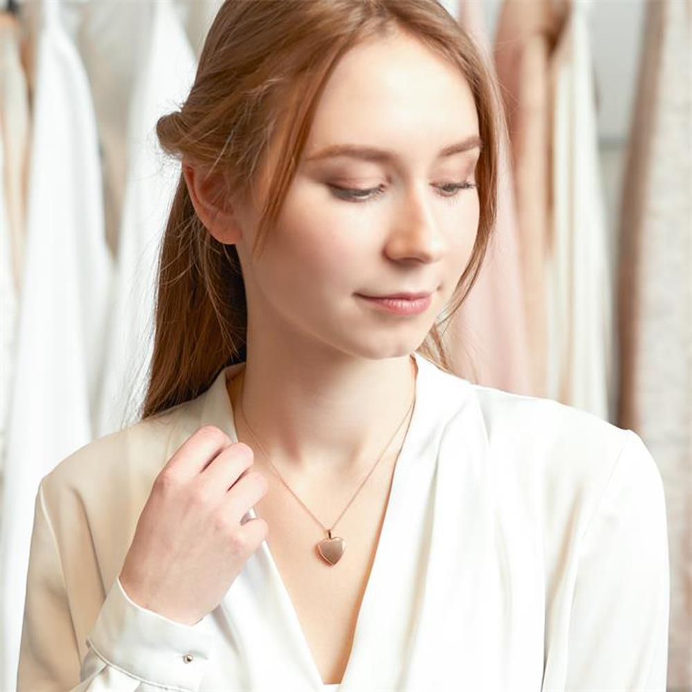 Unique Gravur Medaillon Herz aus 14K Roségold rosé