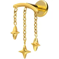 Titan Labret mit Innengewinde BOGEN + 3 STERNE
