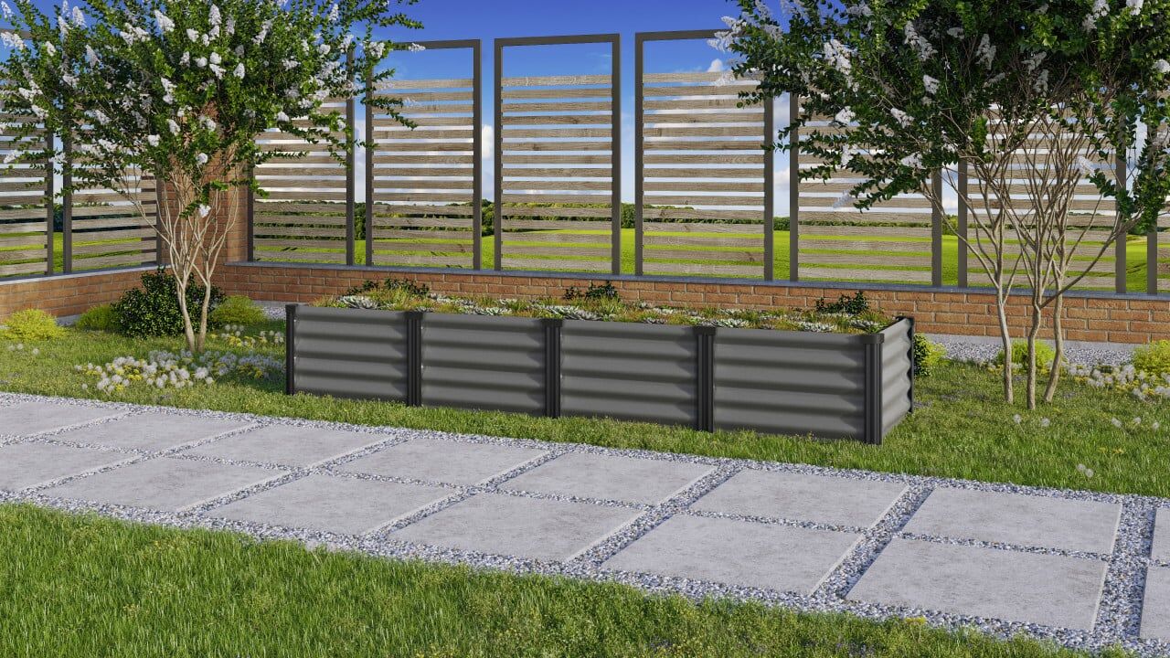 Vitavia Hochbeet Meta 65 x 245 x 40 cm granit schwarz