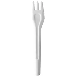 MONOUSO - Gabel aus Zuckerrohrfaser Weiß 16,5cm (50 Stück)